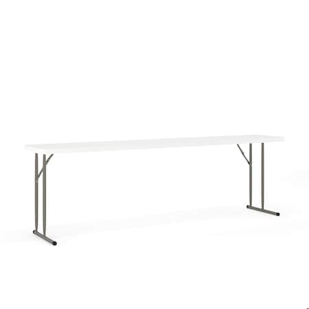 Flash Furniture Rectangle Fold Training Table, Wht, 18X96, 18" W, 96" L, 29" H, Plastic Top, White DAD-YCZ-244-2-GW-GG